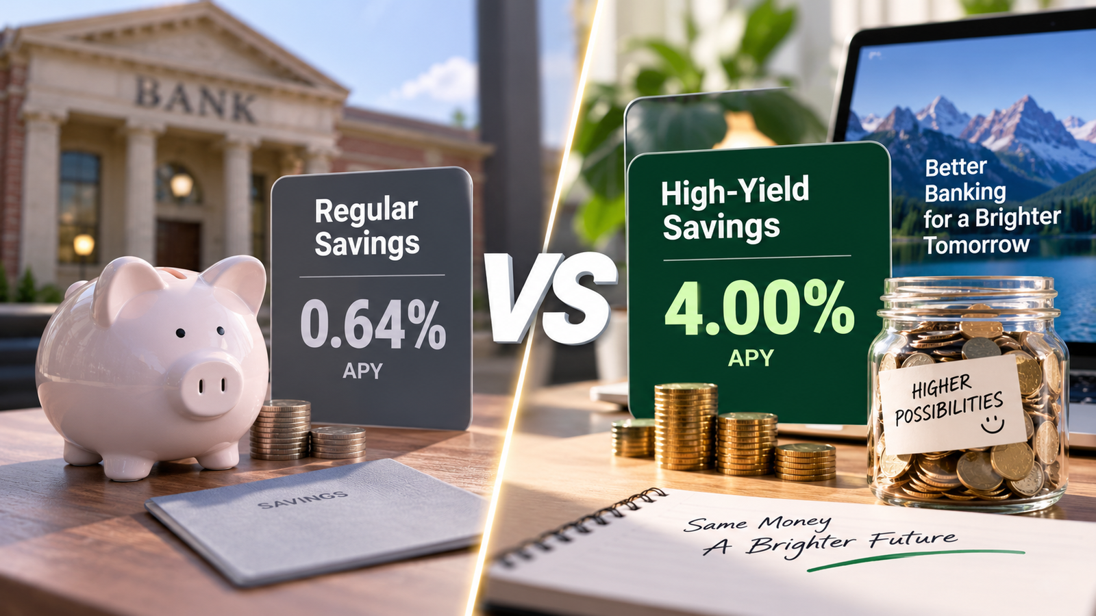 High-Yield Savings vs. Regular Savings: How Much Money Are You Actually Losing?
