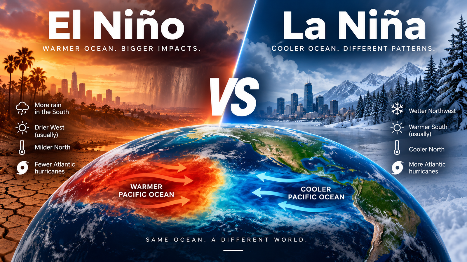 El Niño vs. La Niña: What’s the Difference — and How Do They Change U.S. Weather?