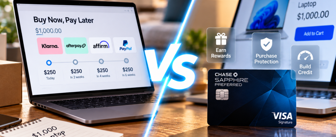 Buy Now, Pay Later vs Credit Card: Which Is Better for a $1,000 Purchase?