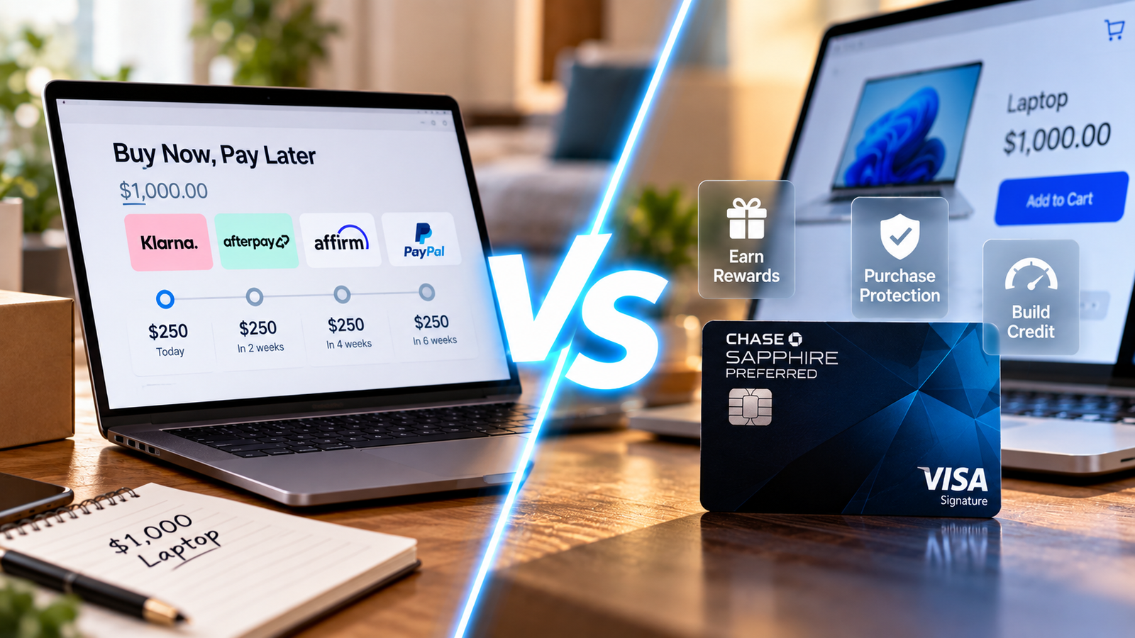 Buy Now, Pay Later vs Credit Card: Which Is Better for a $1,000 Purchase?